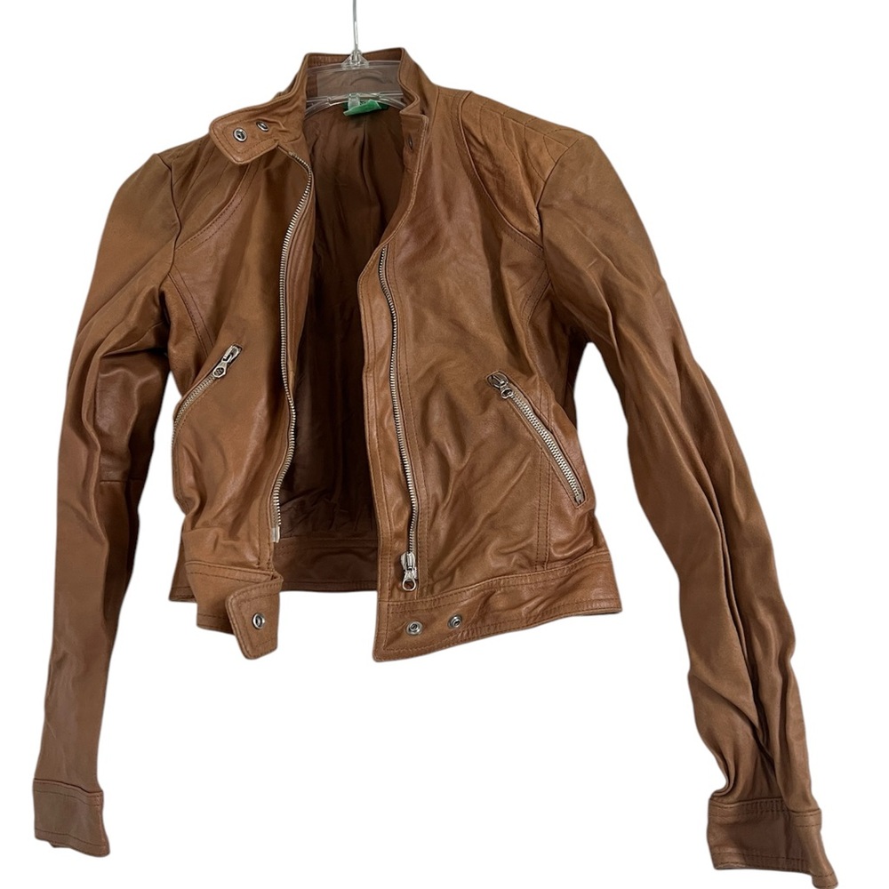 United Colors of Benetton Tan Leather Jacket